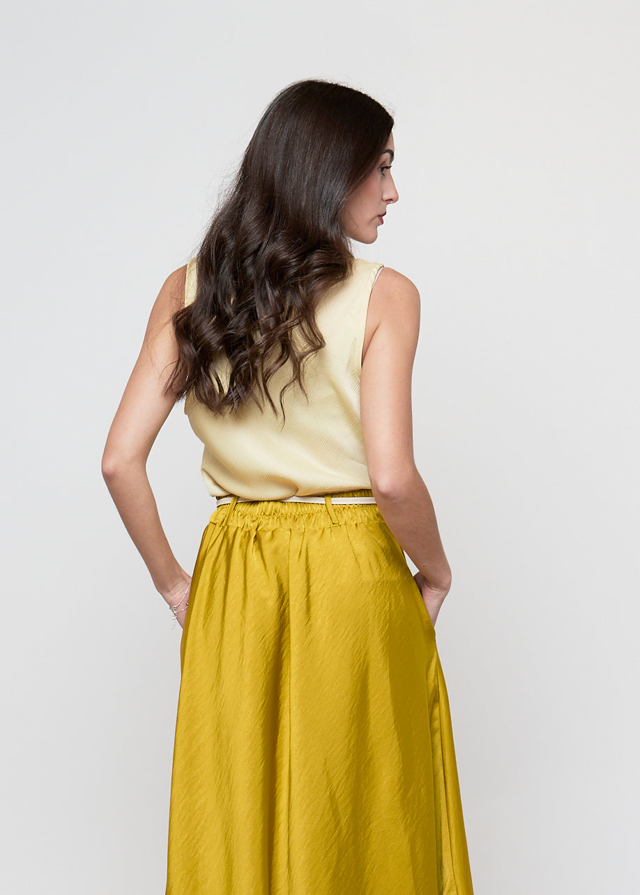 Top Satinado Amarillo