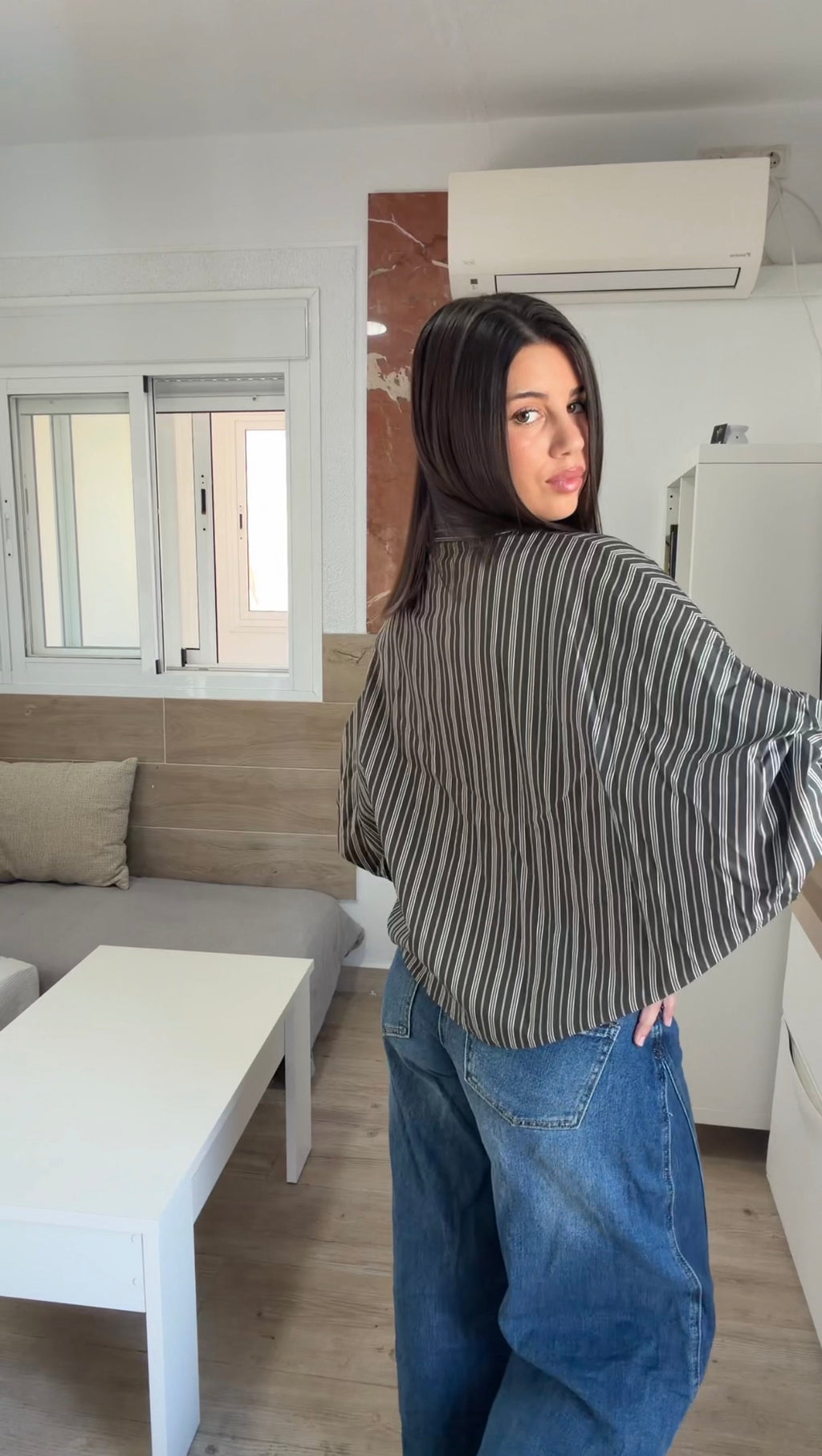 Camisa oversize rayas verdes