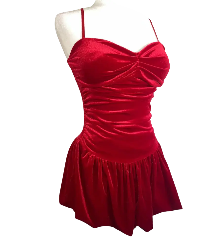 Vestido corto tercio pelo rojo