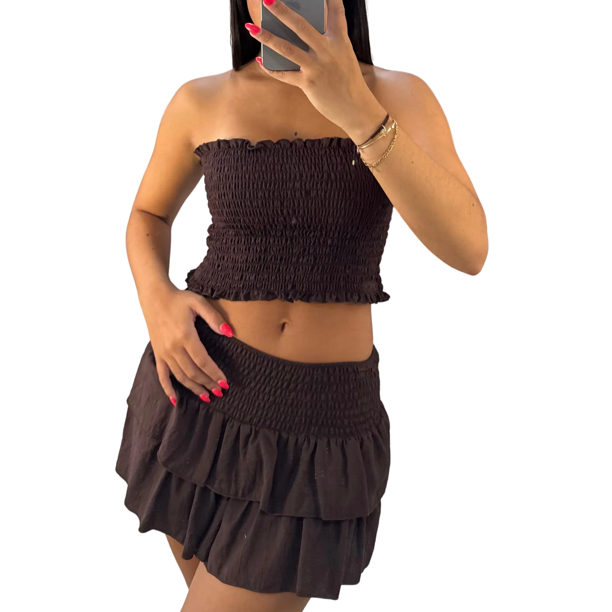 Conjunto Samba Marrón