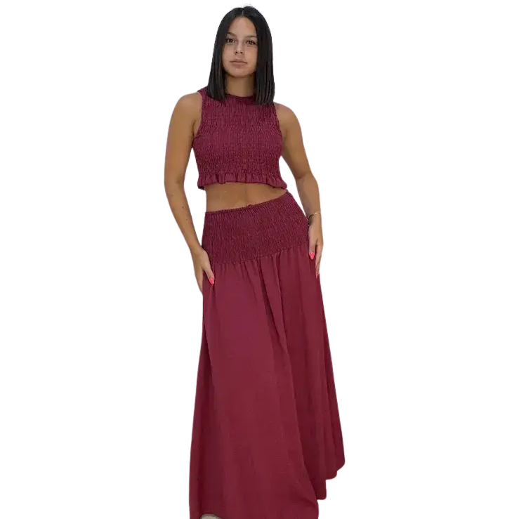 Conjunto Lía granate