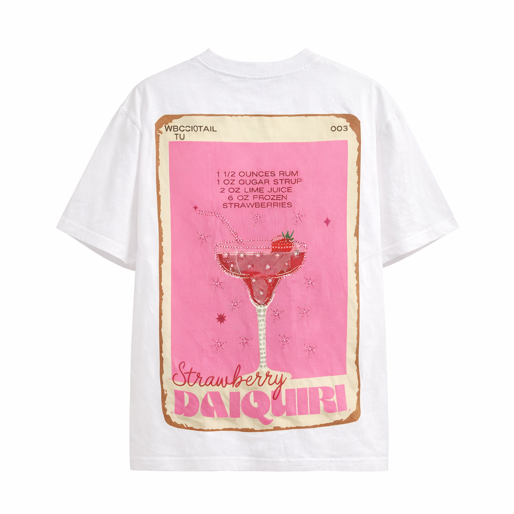 Camiseta con estampado de cóctel