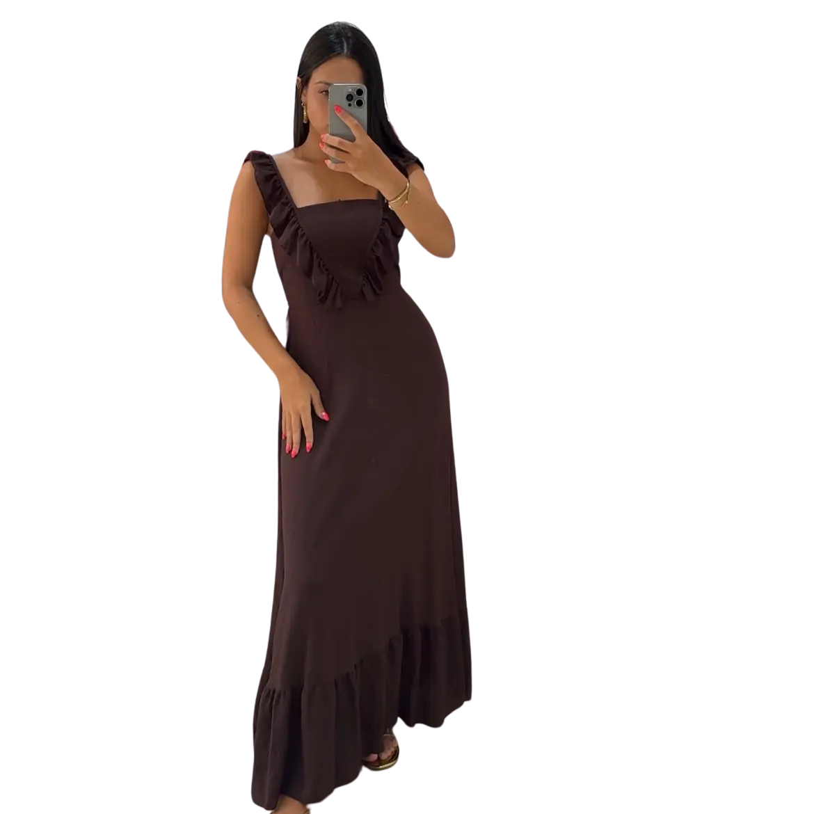 Vestido Julieta Marrón Chocolate