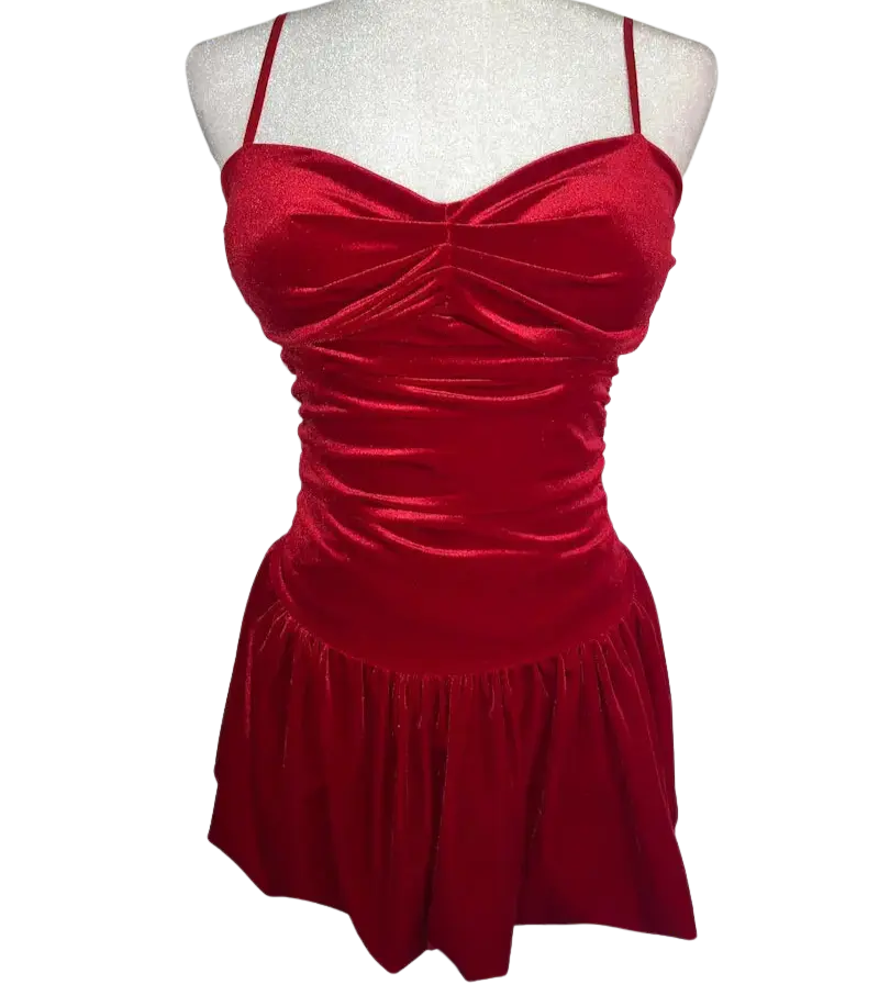 Vestido corto tercio pelo rojo