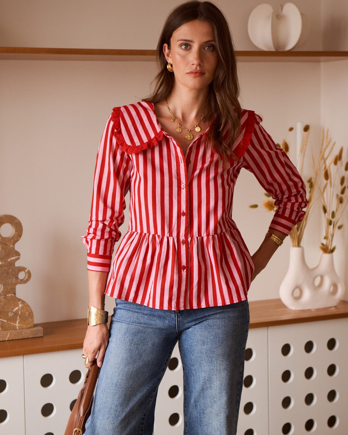 Camisa Rosa y Rojo