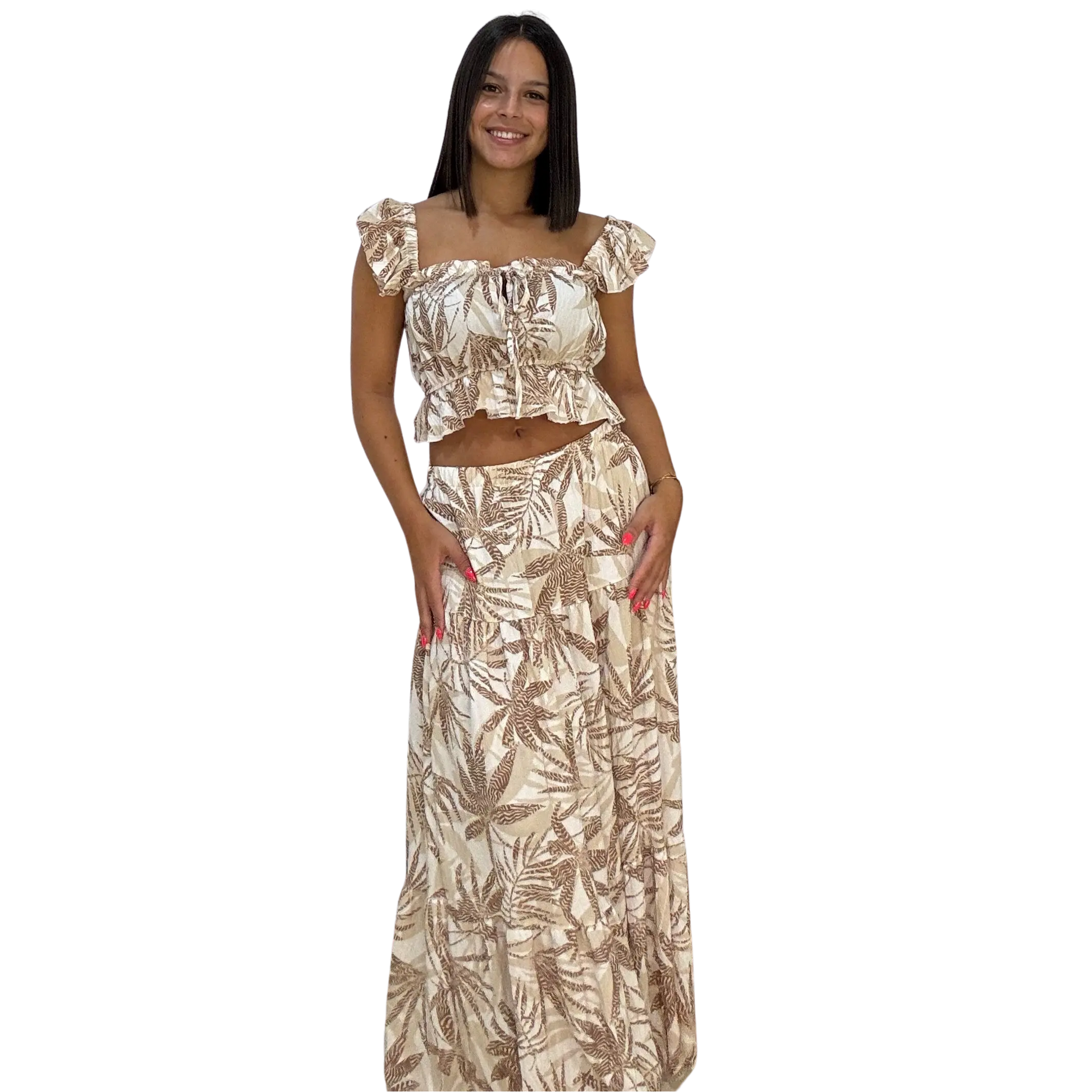 Conjunto Tropical marrón