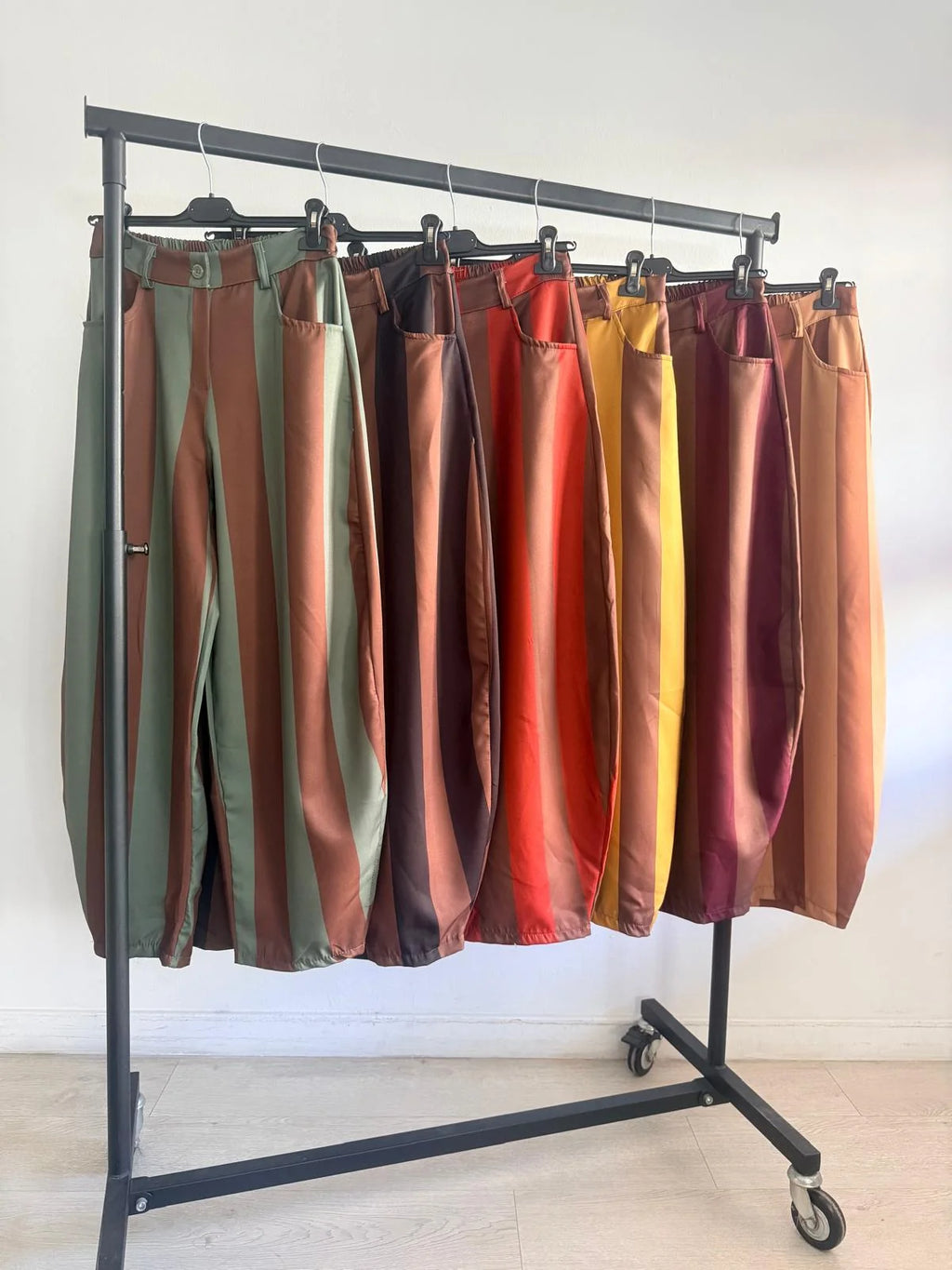 Pantalón Rayas Marrón y Teja