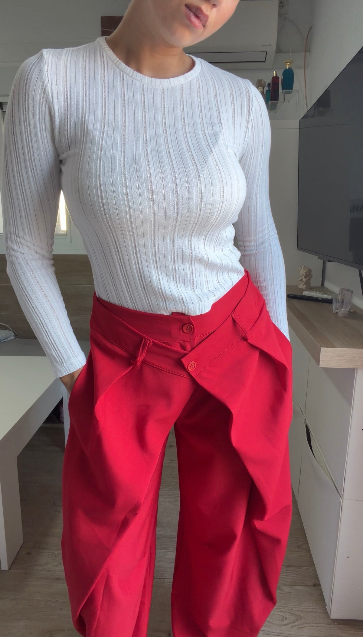 Pantalón Doble Botón Rojo