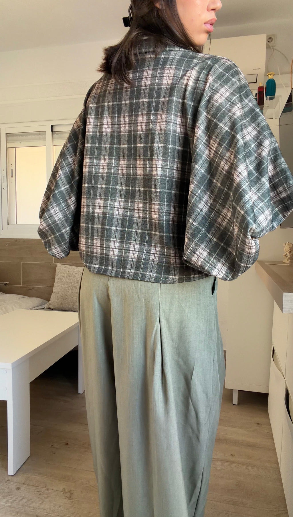 Camisa Oversize Cuadros Verde