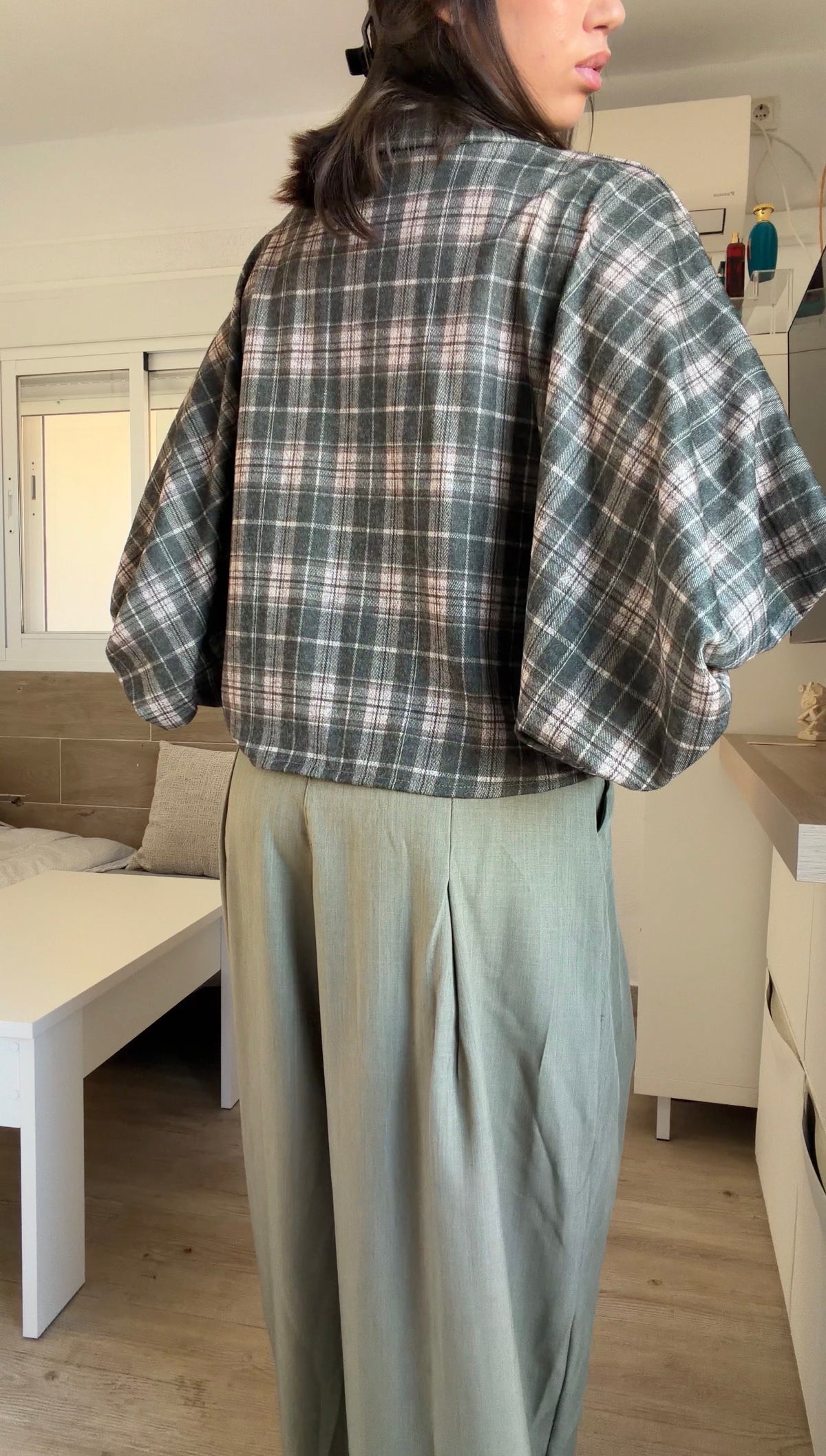 Camisa Oversize Cuadros Verde