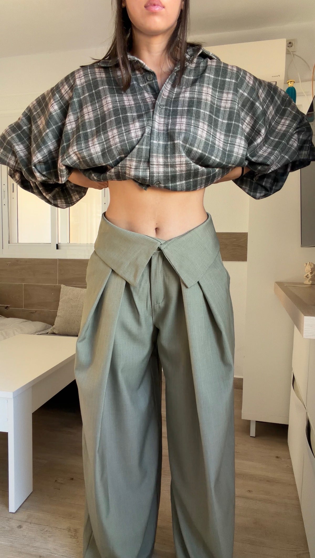 Pantalón Doblez Verde