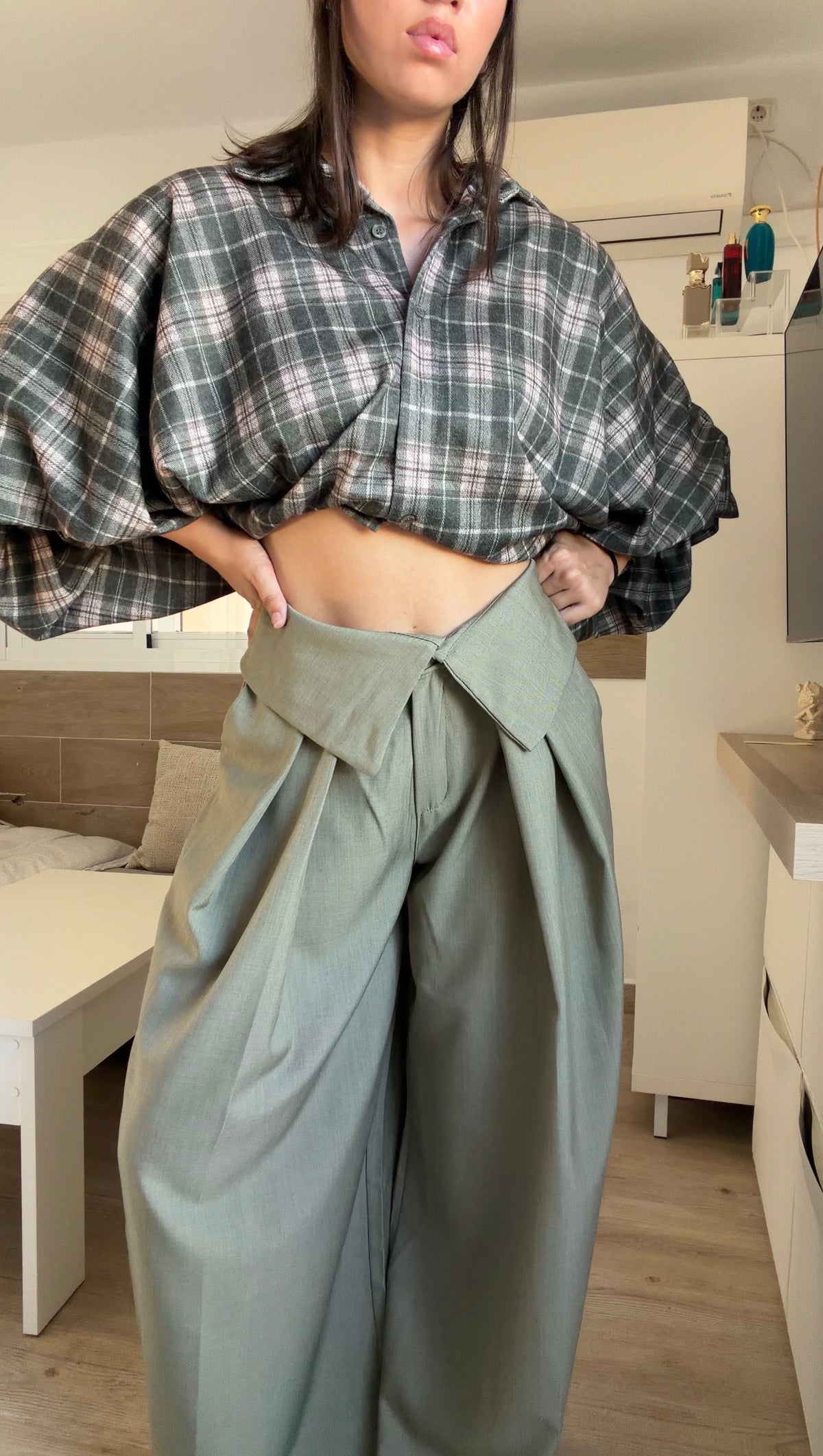 Pantalón Doblez Verde