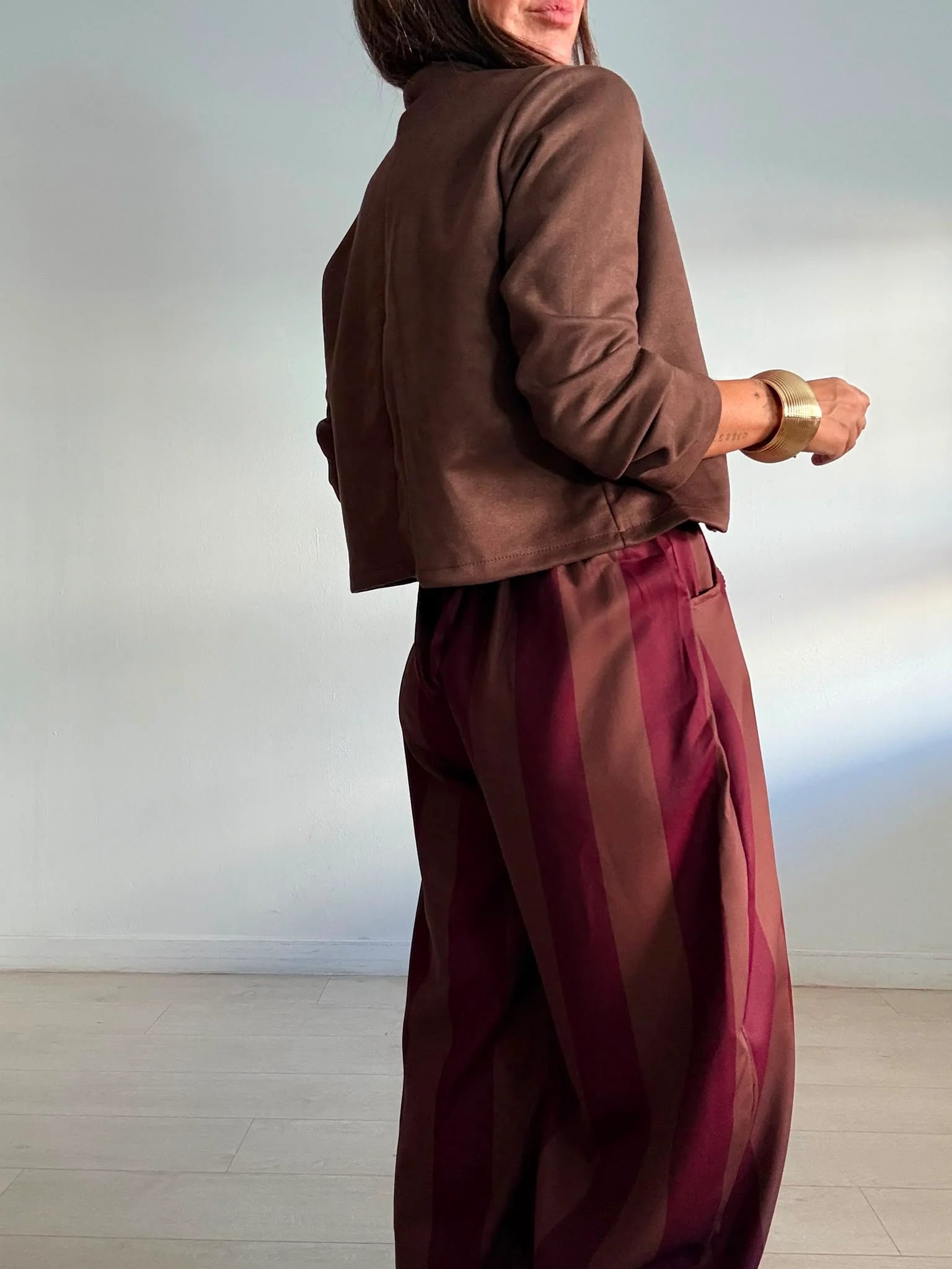 Pantalón Rayas Marrón y Burdeos