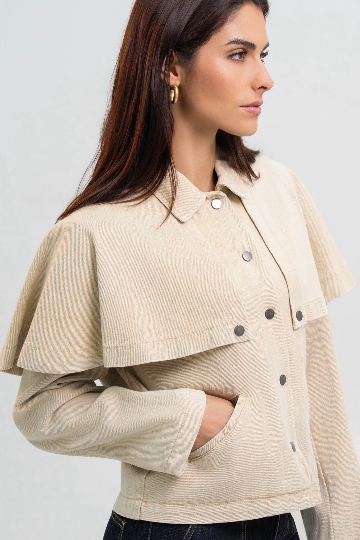 Chaqueta vaquera beige