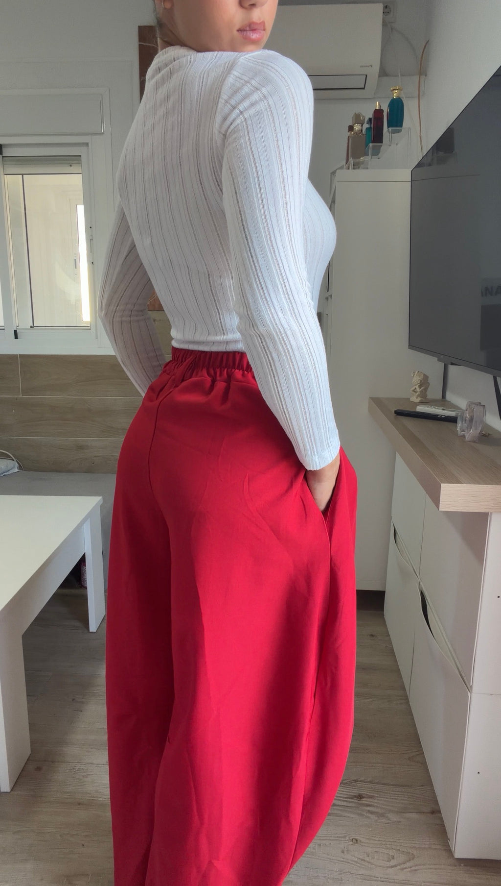 Pantalón Doble Botón Rojo
