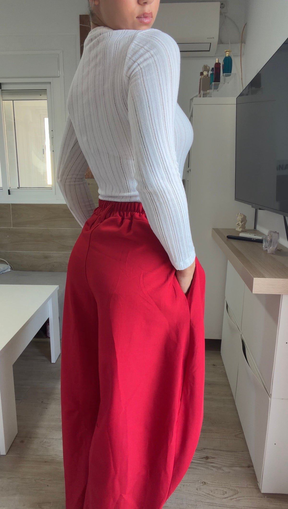Pantalón Doble Botón Rojo
