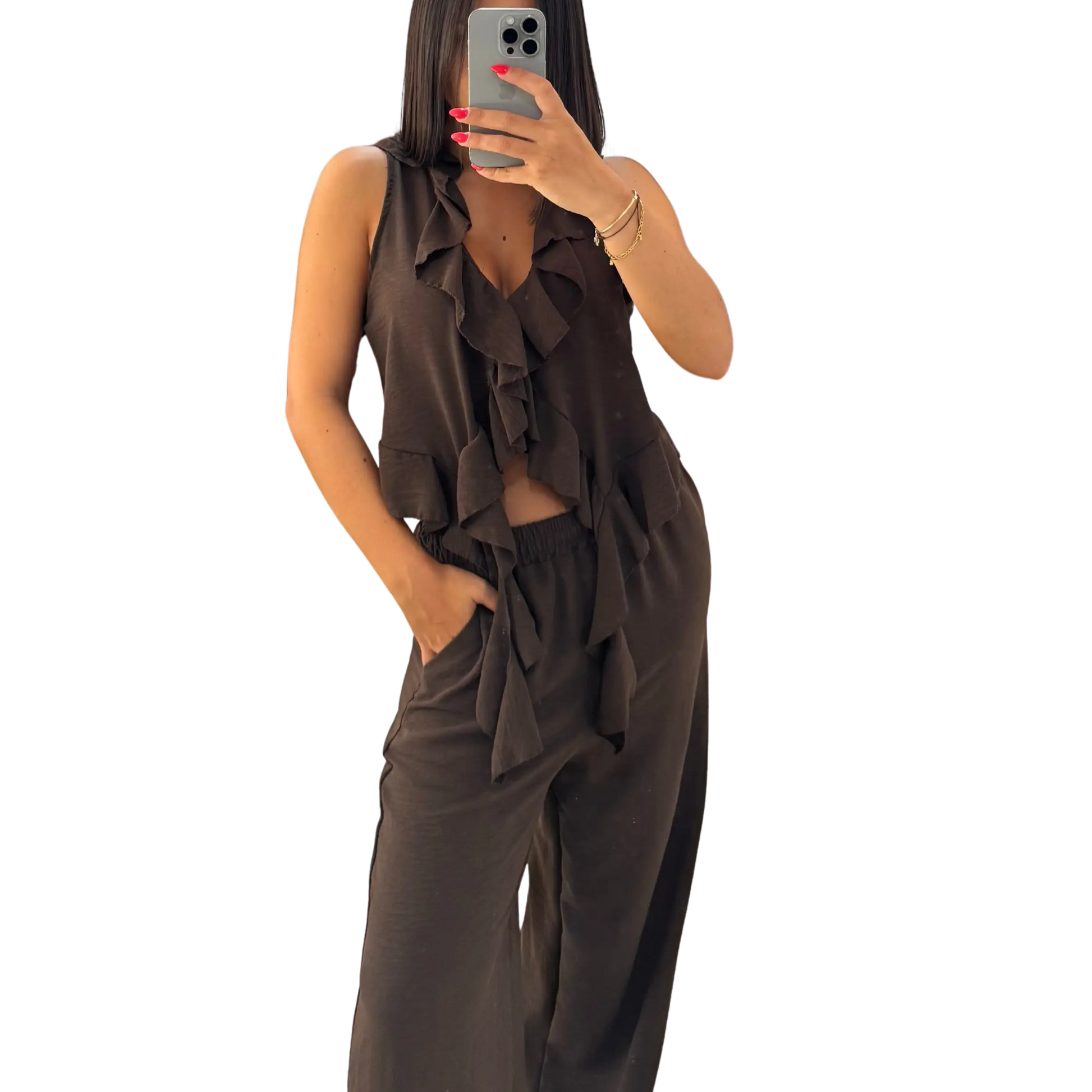 Conjunto Valentina Marrón Chocolate