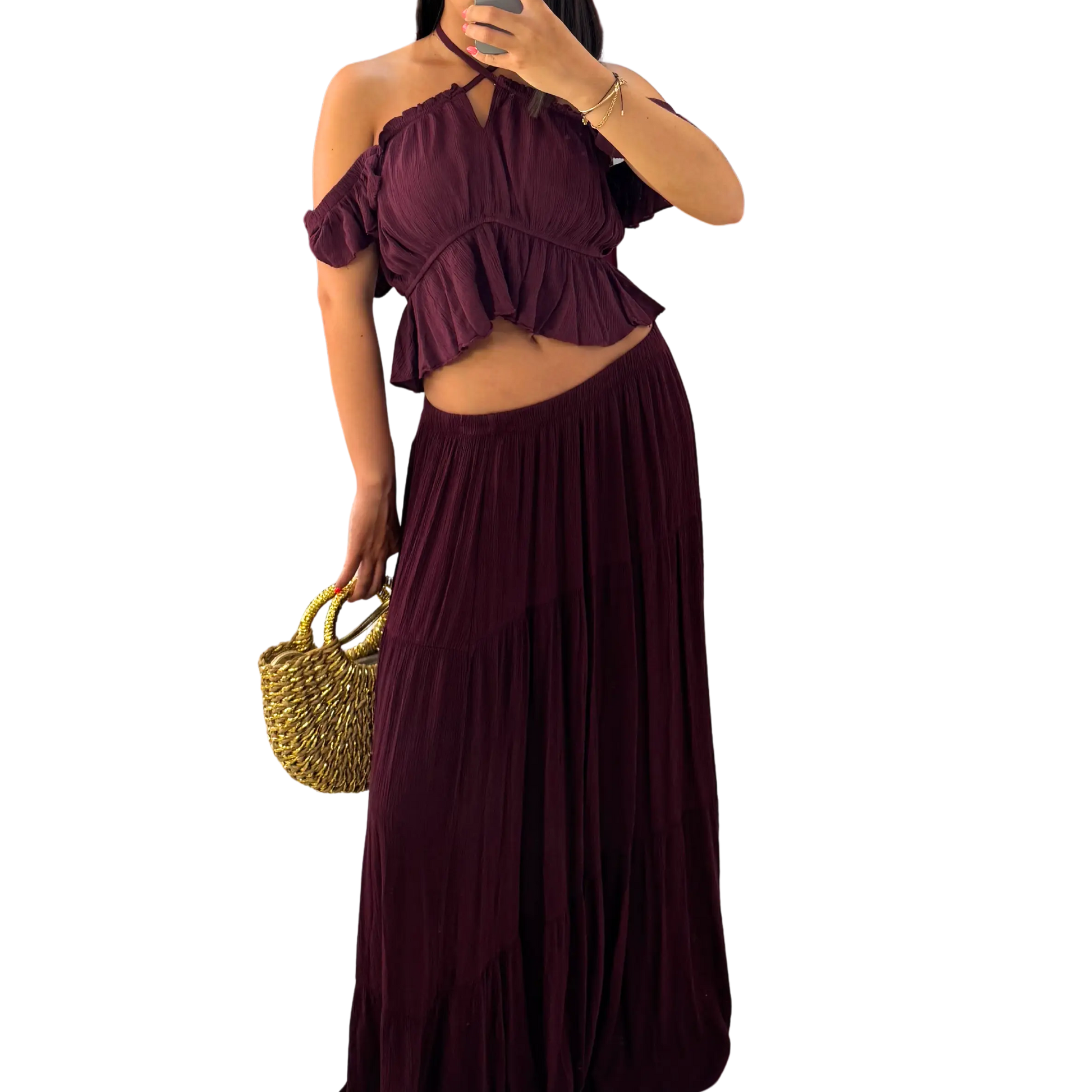 Conjunto Boho Vino oscuro