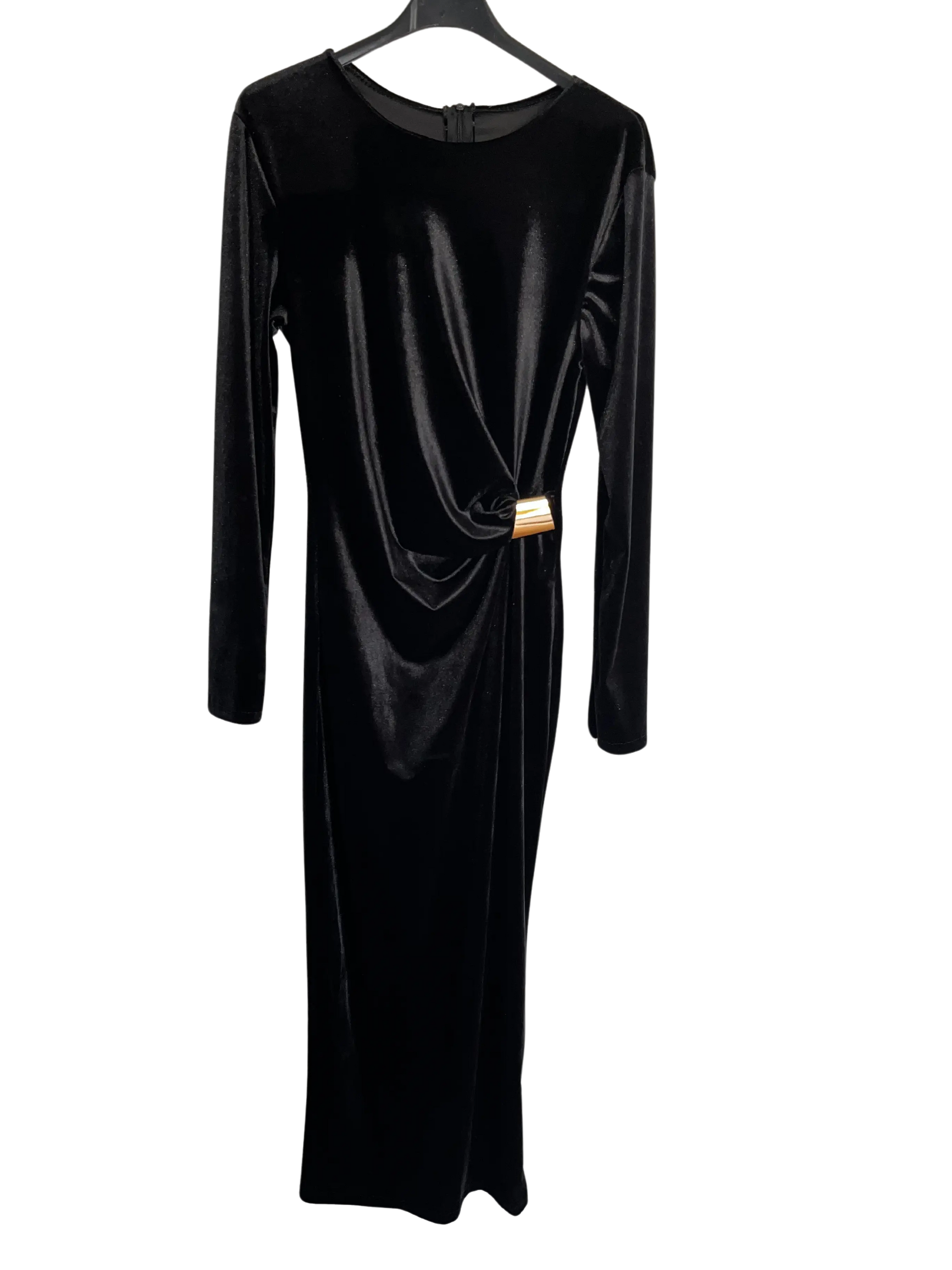 Vestido largo hebilla dorada