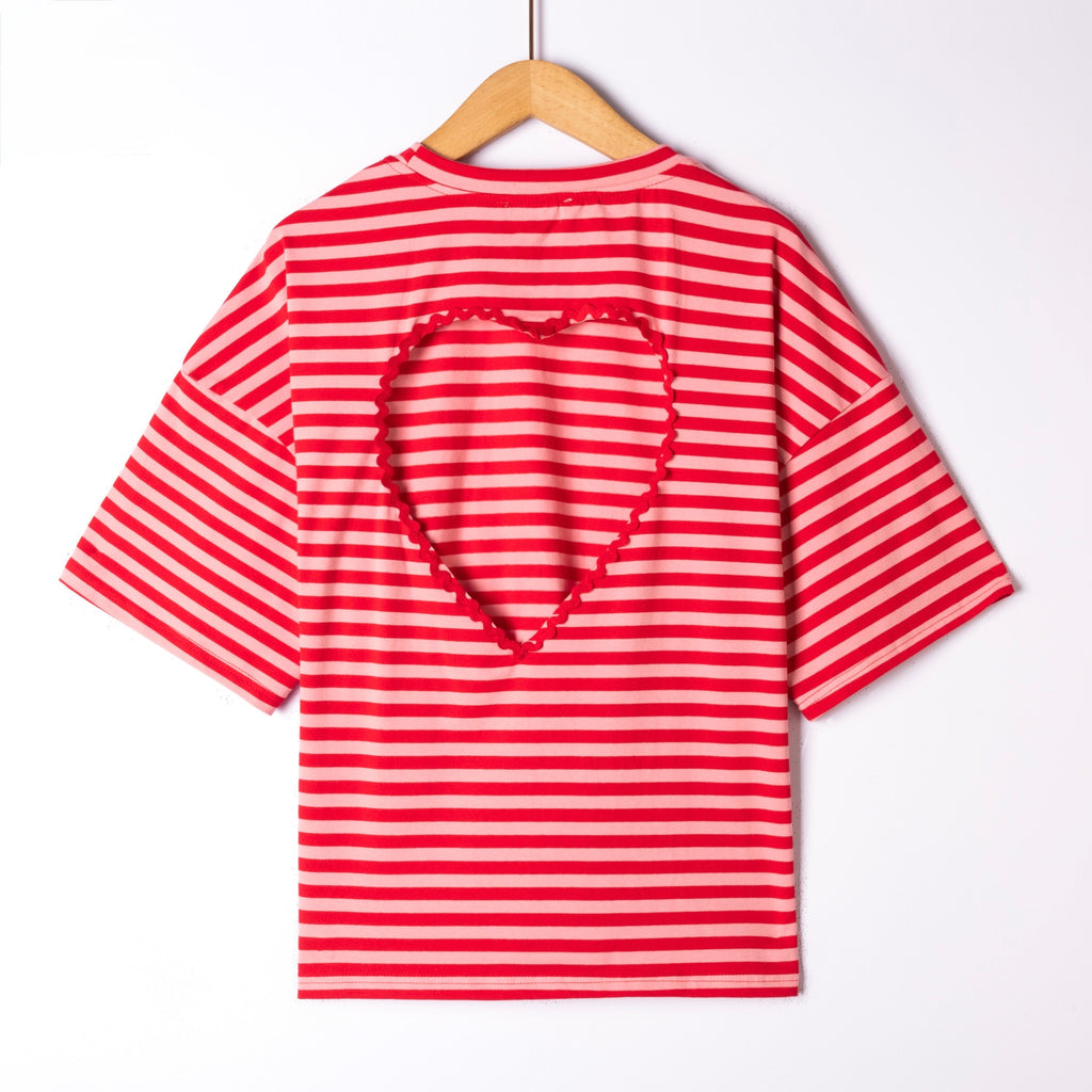 Camiseta Corazón Rayas