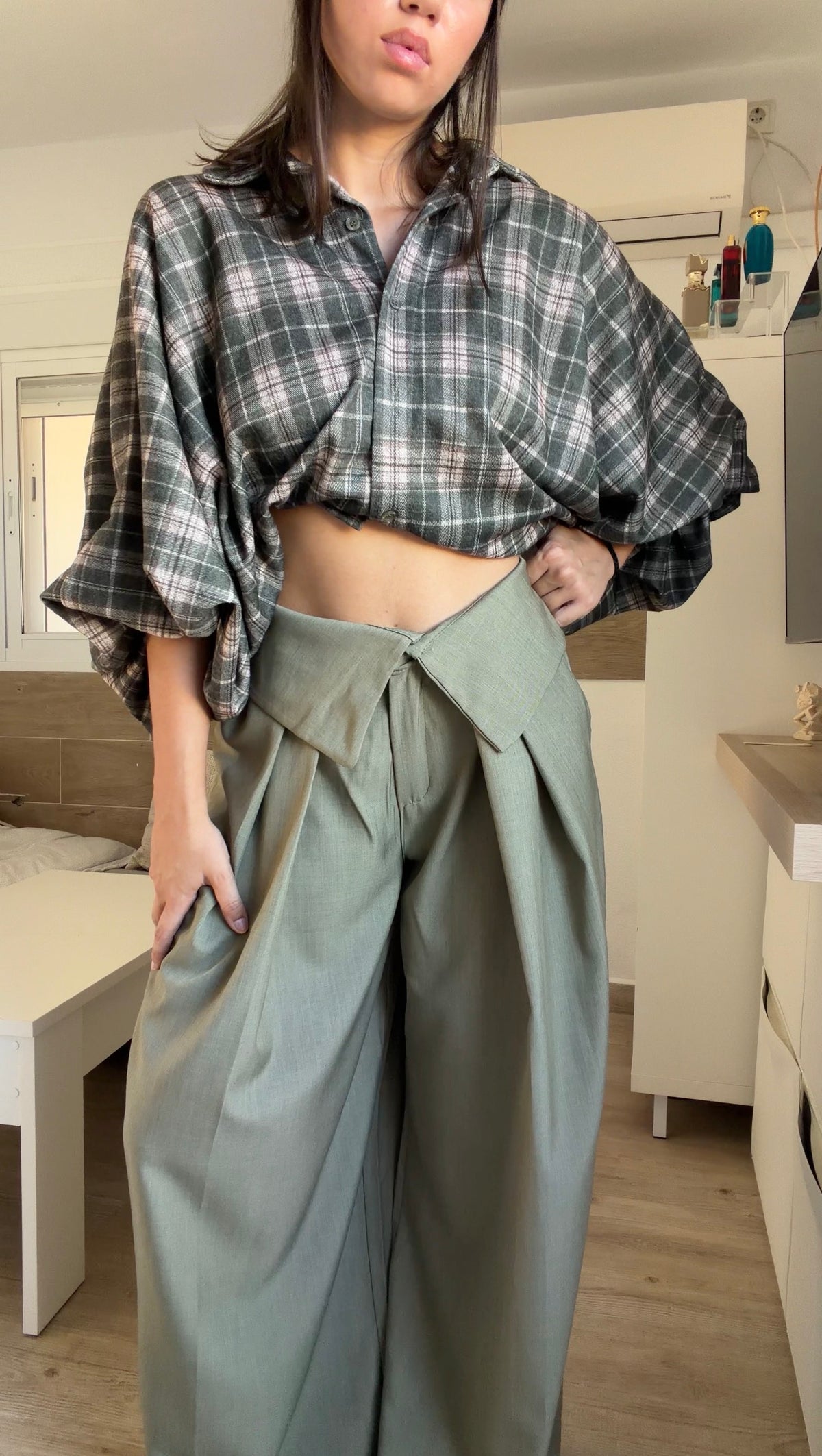 Pantalón Doblez Verde