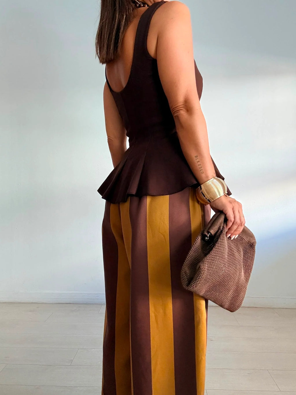 Pantalón Rayas Marrón y Mostaza