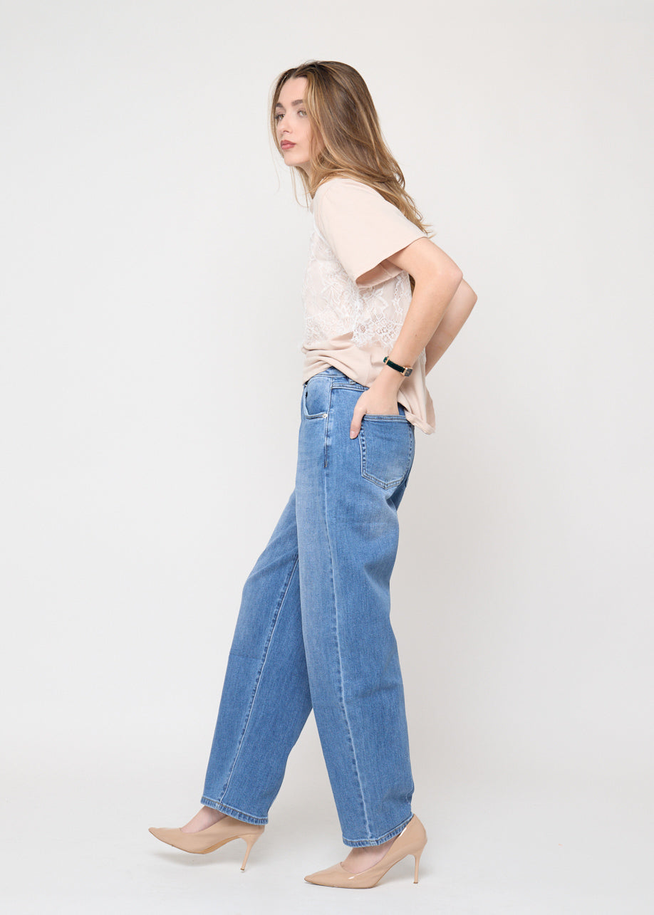 Camiseta Combinada Beige