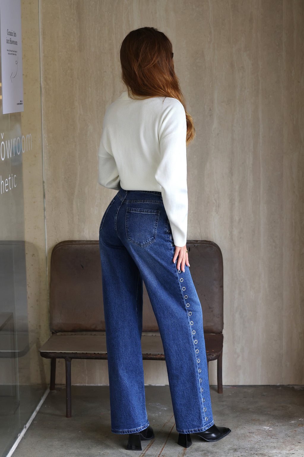 Jeans Wide Leg Tachas