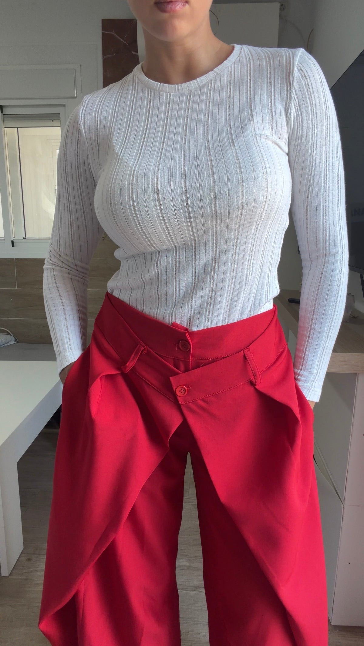 Pantalón Doble Botón Rojo