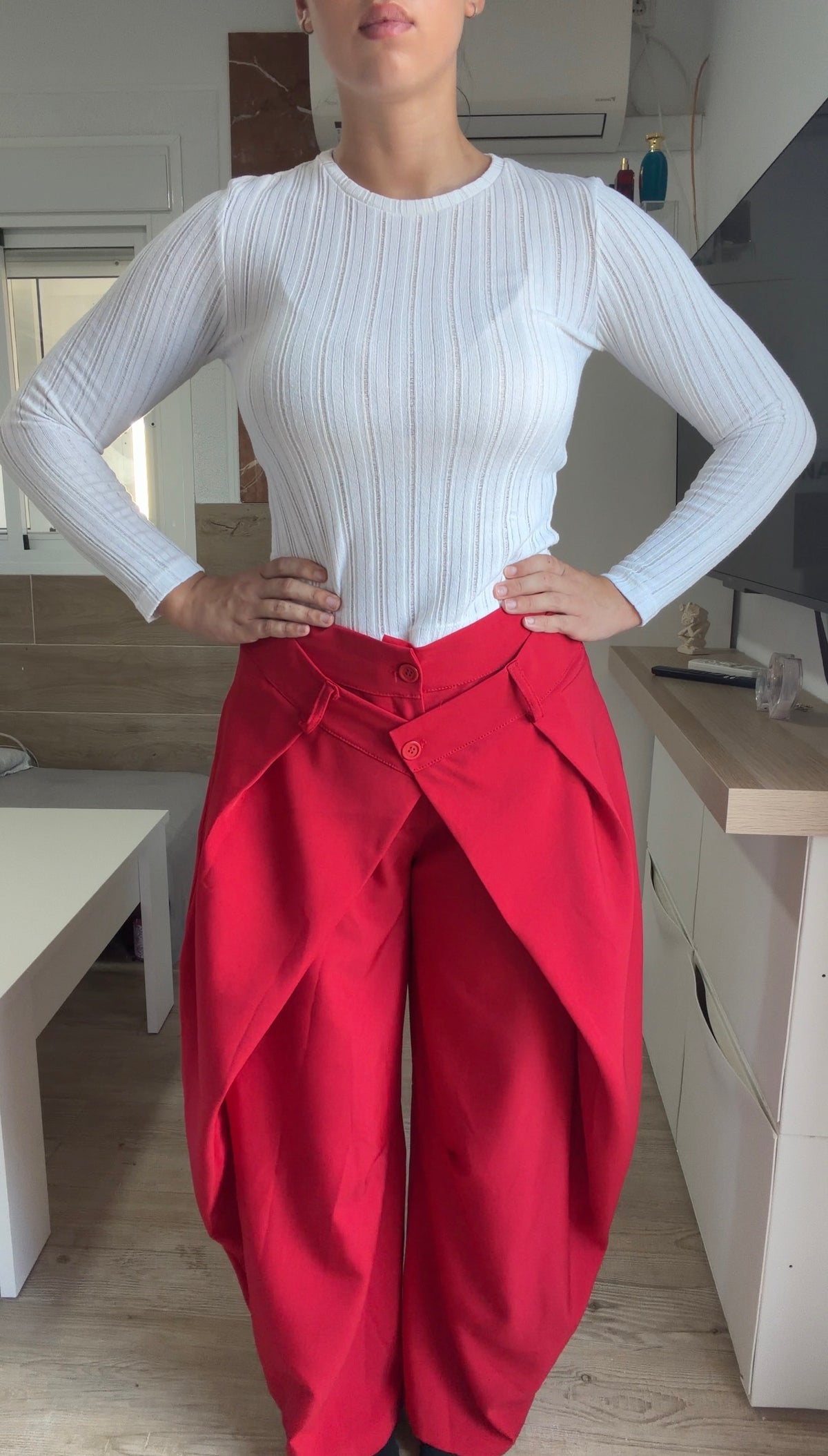 Pantalón Doble Botón Rojo