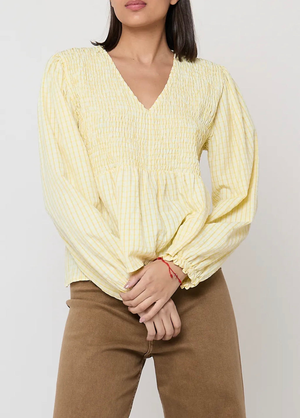 Blusa fruncida amarilla
