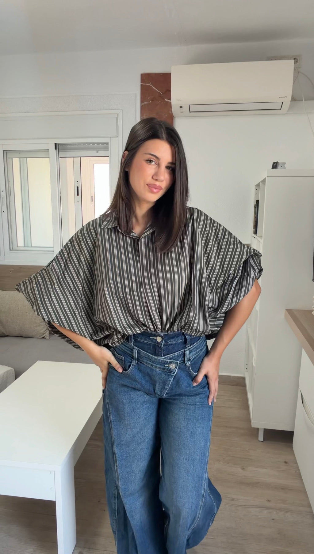 Camisa oversize rayas verdes
