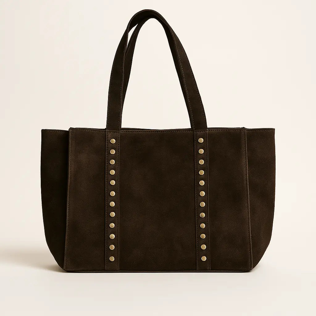 Bolso tachuelas - Marrón chocolate