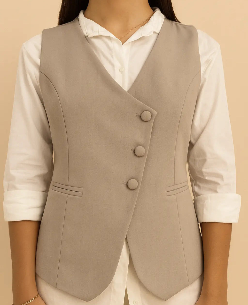 Chaleco traje gris