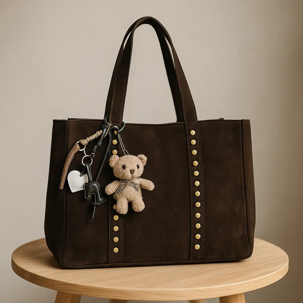Bolso tachuelas - Marrón chocolate