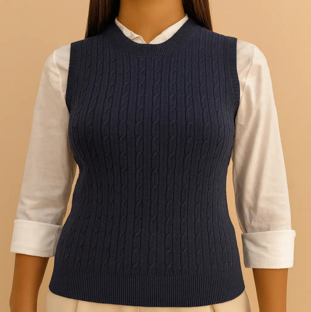 Chaleco Preppy azul marino