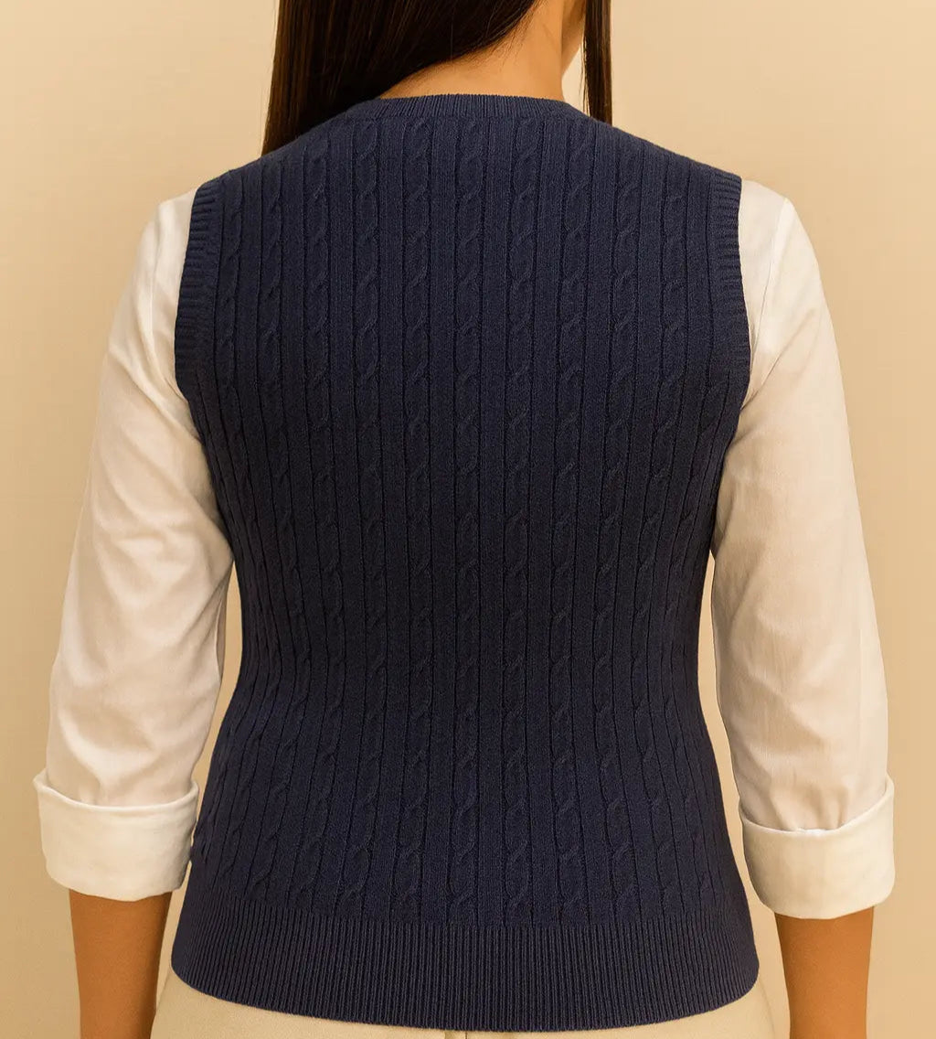 Chaleco Preppy azul marino