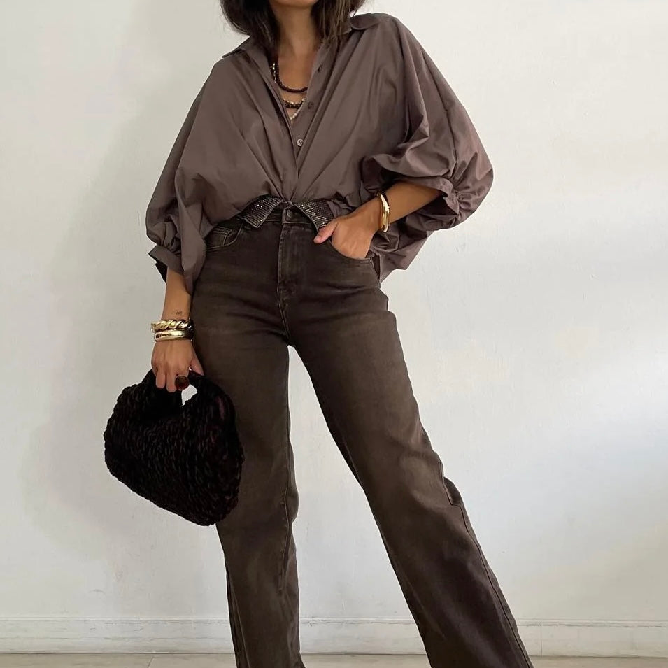 Camisa Oversize Chocolate