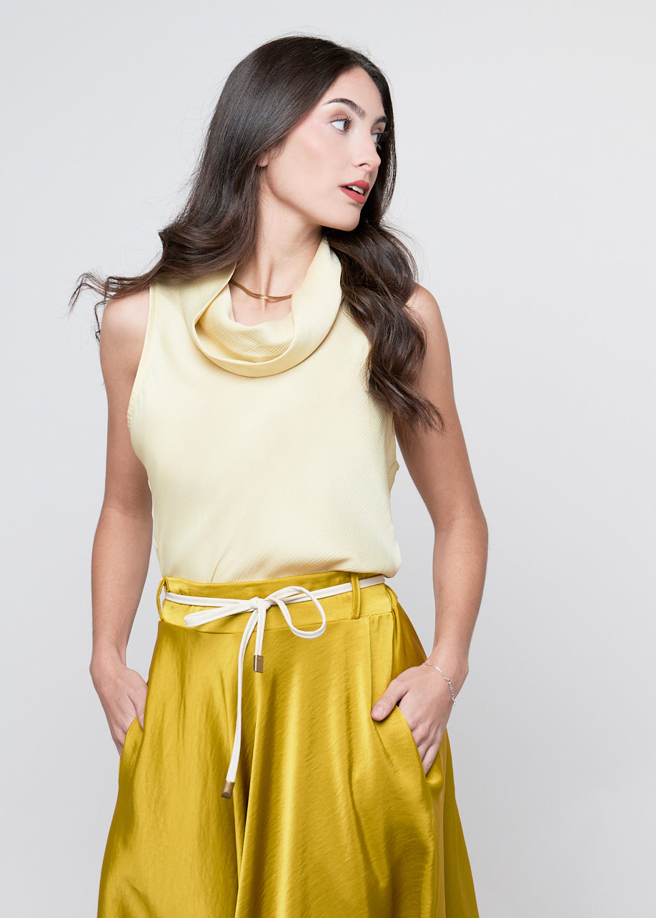 Top Satinado Amarillo