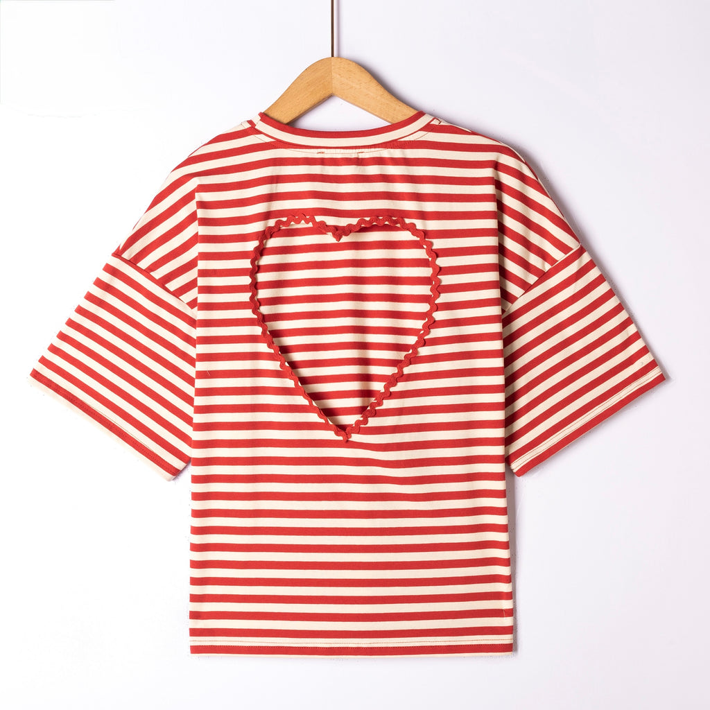 Camiseta Corazón Rayas