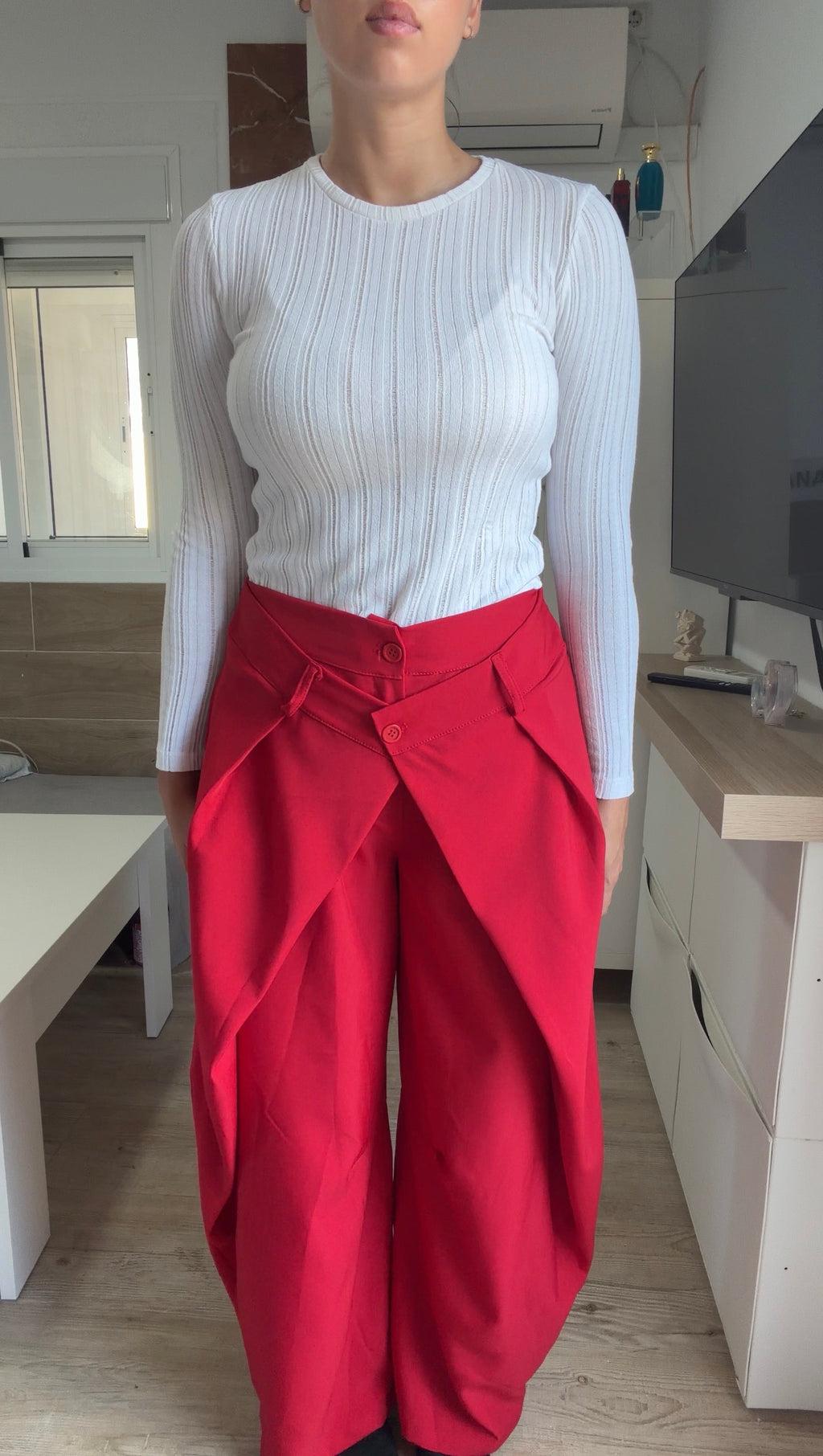 Pantalón Doble Botón Rojo