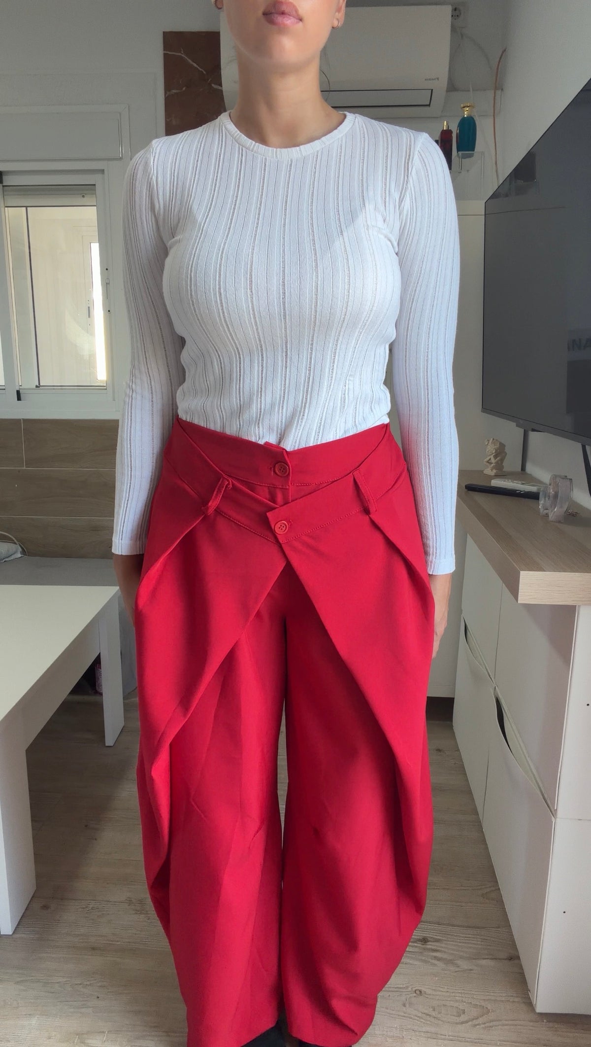 Pantalón Doble Botón Rojo