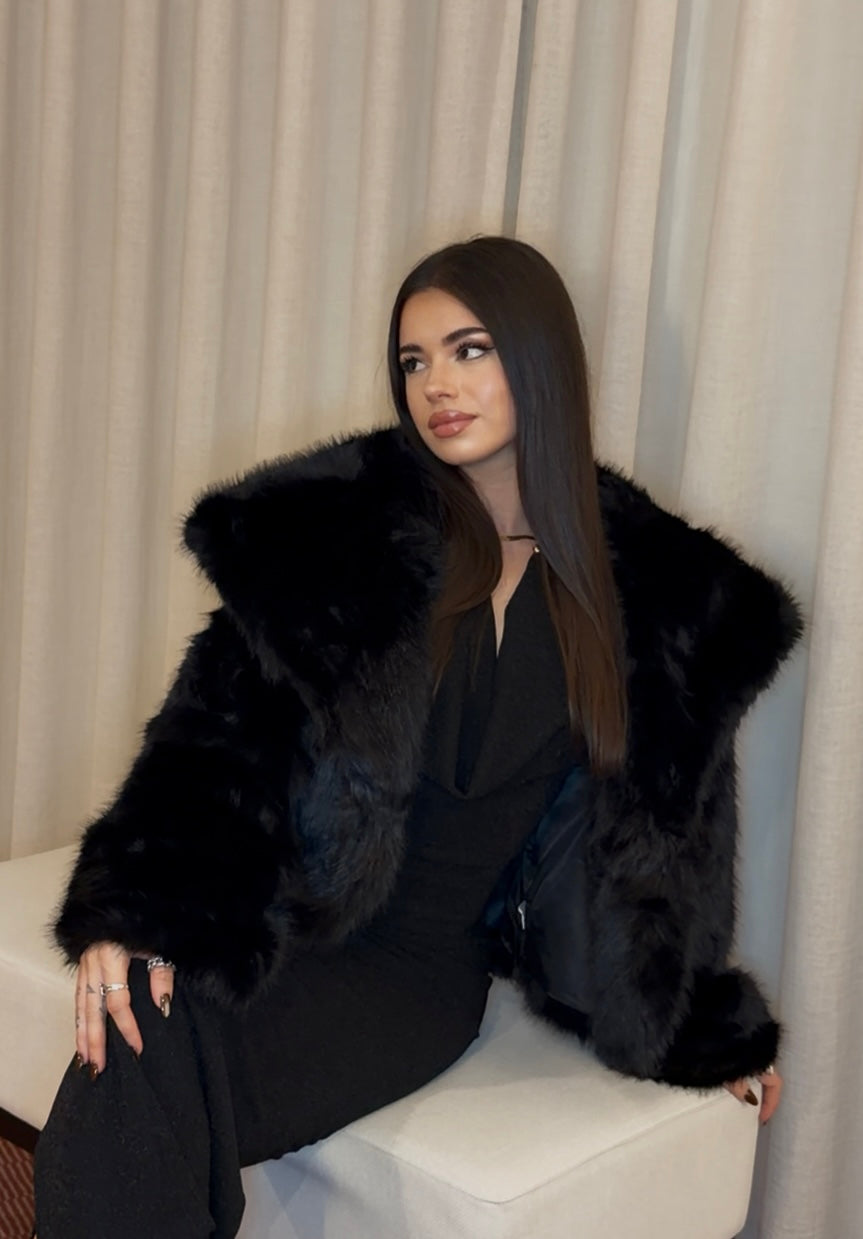 Abrigo Pelo Amanda Negro