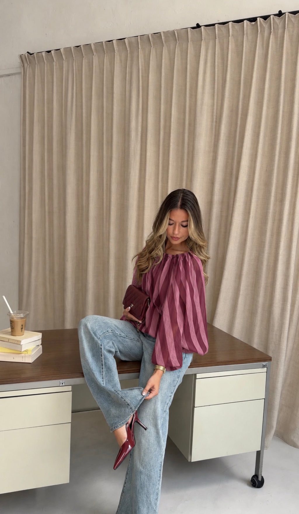 Blusa Nate Rosa y Rojo