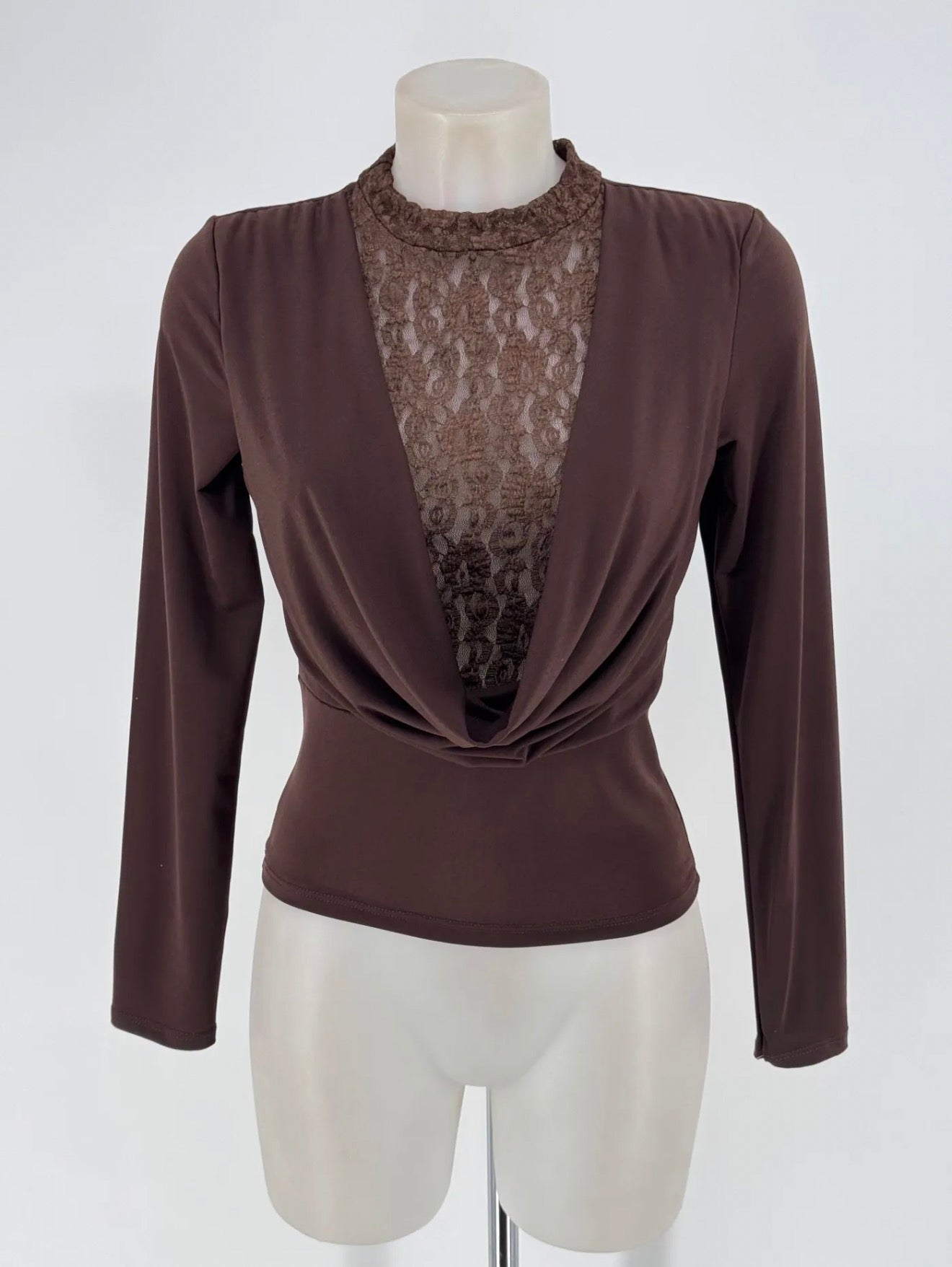 Top Encaje Marrón