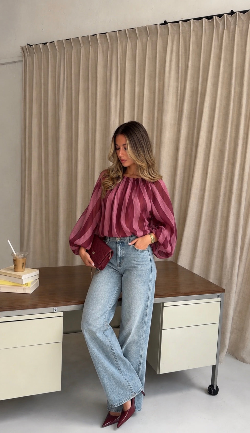 Blusa Nate Rosa y Rojo