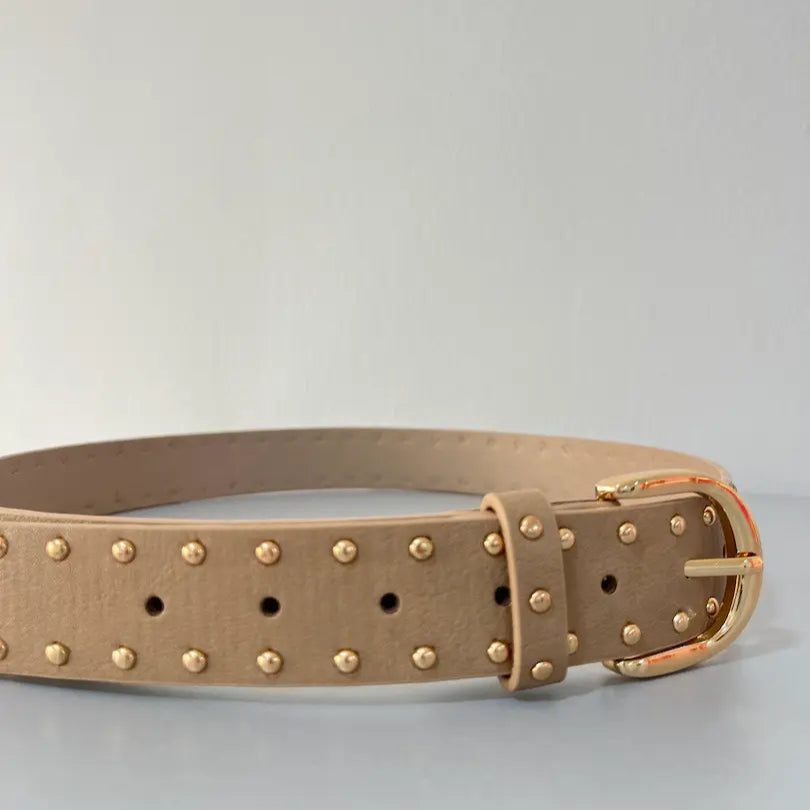 Cinturón Tachuelas Beige