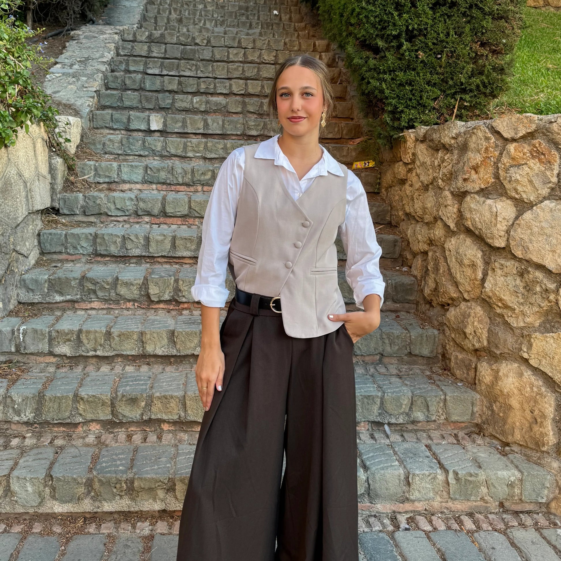 Chaleco traje gris