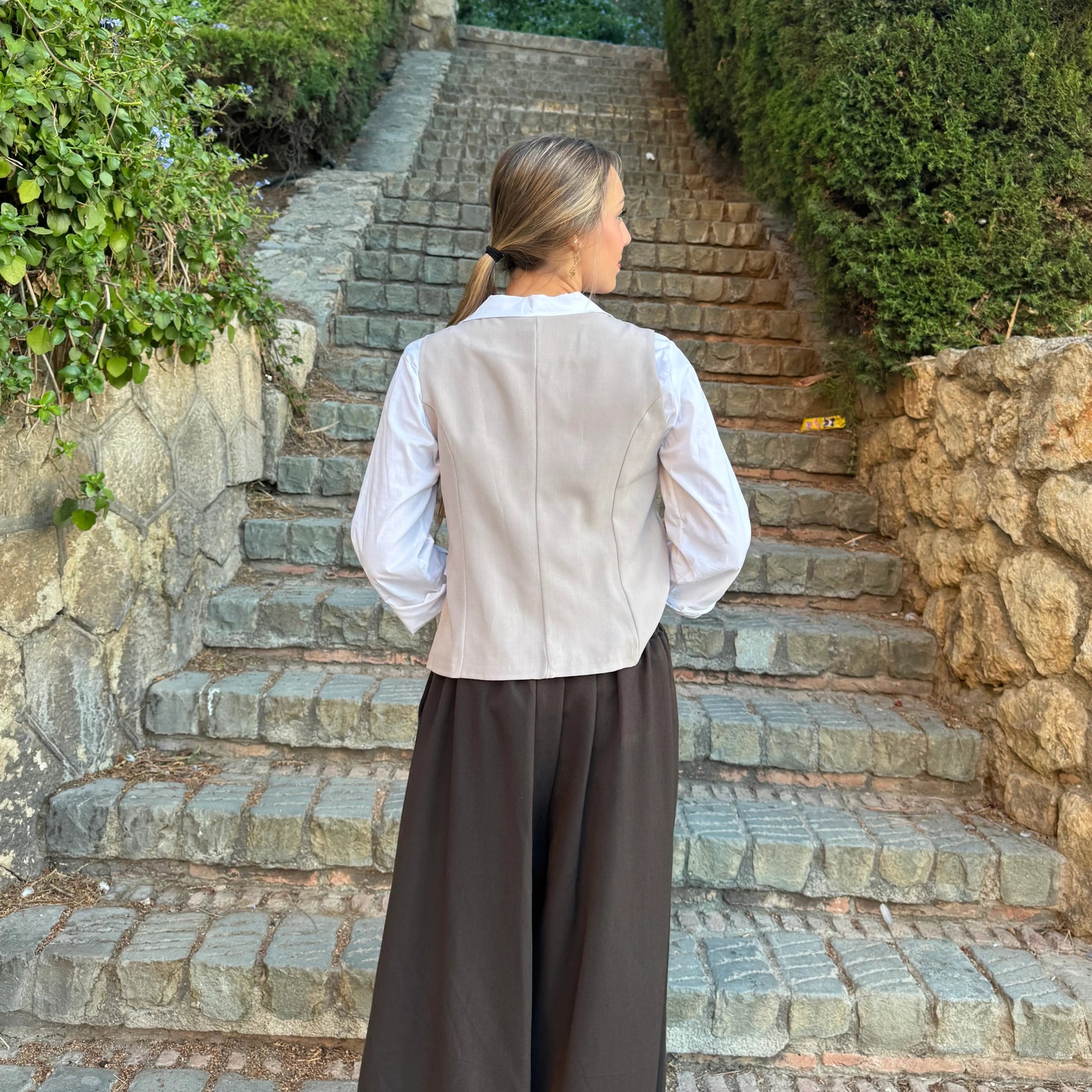 Chaleco traje gris