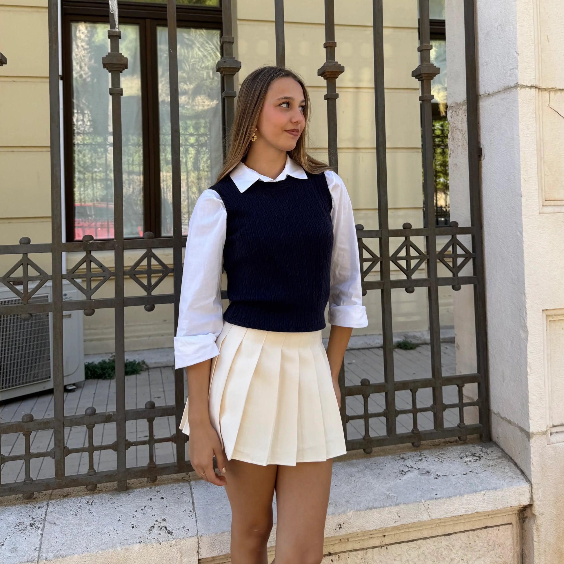 Falda Pantalón Preppy Beige